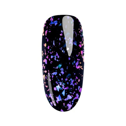 NEONAIL UV Nail Polish Top Coat Gel UV Top Glow Violet Aurora Flakes 7.2ml