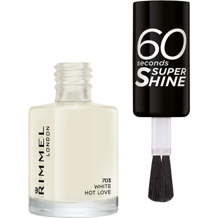 Rimmel London 60 Seconds Super Shine Nail Polish 703 White Hot Love 8ml