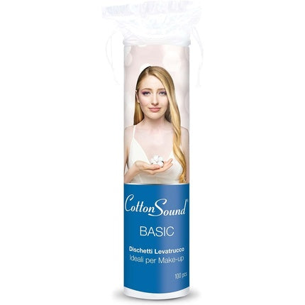 Cotton Sound Basic Makeup Discs 100 Pieces 100% Cotton Suitable for All Skin Types Made in Italy