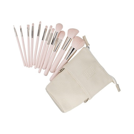 ilu Basic Set 12 Makeup Brushes with Pink Bag