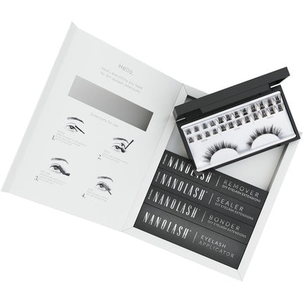 Nanolash Set Artificial Eyelashes 10mm, 12mm, 14mm With 36 Pieces, 5ml Eyelash Bonder, 5ml Eyelash Sealer, 1 Applicator, And 5ml Remover