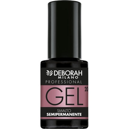 Deborah Milano Semi-Permanent Gel Nail Polish Number 20 Dark Nude Plumping Effect Long Lasting Intense Shiny Nails 4.5ml