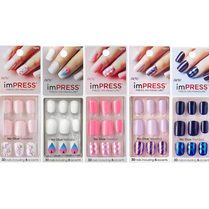 Impress One-Step Gel Press-On Manicure Nails 30 Pieces