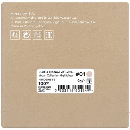 JOKO Nature of Love Vegan Collection Highlighter No. 01