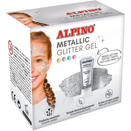 Alpino Fiesta Metallic Glitter Gel Silver 6-Pack