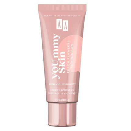 Aa Yoummy Skin Peach Flawless Foundation Mineral Foundation Adding Glow 01 Vanilla 30ml