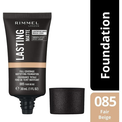 Rimmel Lasting Matte Full Coverage Lightweight Foundation 30ml 085 Fair Beige