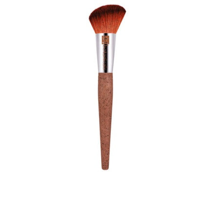 Angled Blusher Brush Bionic Synthetic Hair Recycled Aluminum Coffee & Corn Hand