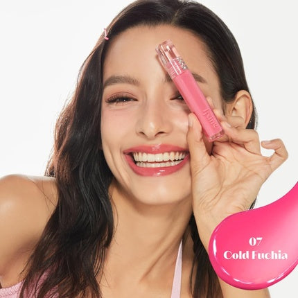 ETUDE Glow Fixing Tint #7 Cold Fuchsia Non-Sticky Glossy Shine Lip Stain
