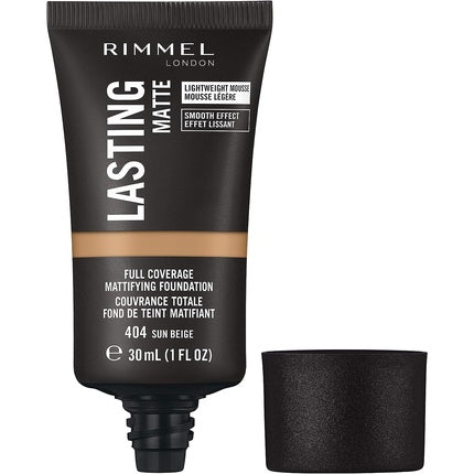 Rimmel Lasting Matte Full Coverage Lightweight Foundation 30ml 404 Sun Beige
