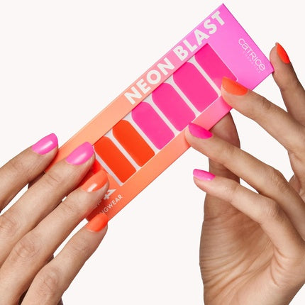 Catrice Neon Blast Nail Polish Strips Nr. 020 Multicolor Easy to Remove Highly Pigmented Intense Color Nanoparticle Free 24pcs