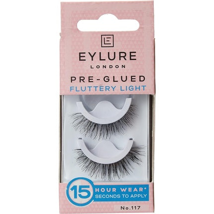 Eylure False Lashes Pre-Glued 117 Fluttery Light - Self-Adhesive Lashes For A Fuller Effect