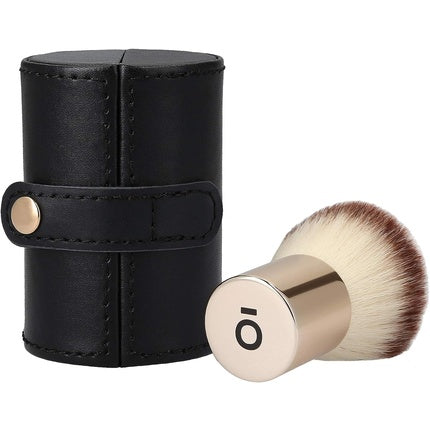 TB Tools for Beauty Kasho018 T4B Kashoki 200 Kabuki Brush for Face Gold Pink Makeup Brush with Synthetic Taklon Fibers and Black Comfortable Brush Holder