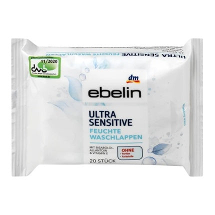 Ebelin Gentle Facial Cleansing Wipes - 20-Pack For Effective Makeup Removal And Skin Care
