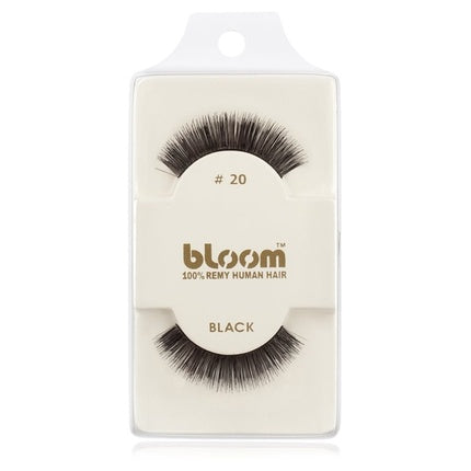 Bloom Natural False Eyelashes No. 20 (Black) - 1 cm