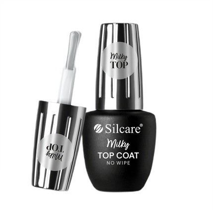 Silcare Top Coat Milky No Wipe Hybrid Nail Polish Top Coat 9ml