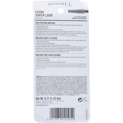 Rimmel Extra Super Lash Mascara Black 0.27 Oz