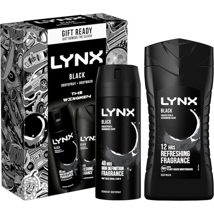 LYNX Black The Wingmen Duo Deodorant Gift Set Body Wash & Body Spray 2 Piece