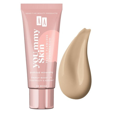 Aa Yoummy Skin Peach Flawless Foundation Mineral Foundation Adding Glow 03 Beige 30ml