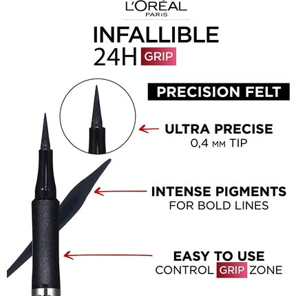 L'Oréal Paris Infallible Grip Precision Felt 0.4mm 27H Longwear Eyeliner Black