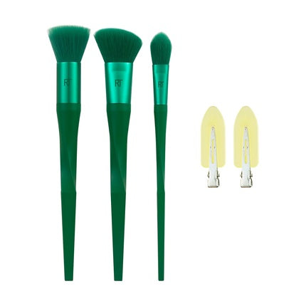 Nectar Pop Glazed Daze Face Makeup Brush Kit Collection - Set of 4 Brushes Real Techniques