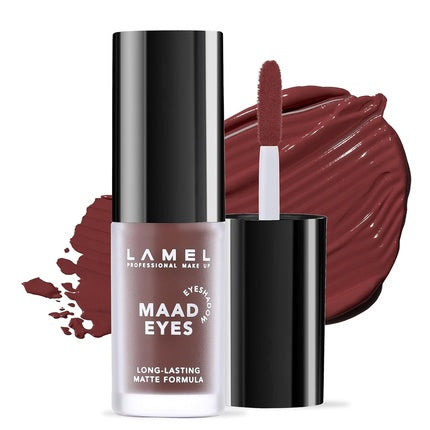Lamel Matte Liquid Eyeshadow Long Lasting Waterproof Creamy Smooth Formula Red-Brown Matte Cream Eyeshadow Maad Eyes №402 5.2ml /0.17oz Macchiato