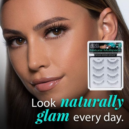 ARDELL Natural Lashes No. 110 False Eyelashes 4 Pair Set - Handmade, Vegan, Flexible and Reusable