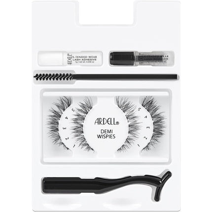 Ardell X-Tended Wear Demi Wispies Lash Cluster Kit Black - Natural, Seamless, and Customizable Lashes Lasting up to 6 Days - Vegan and Cruelty-Free
