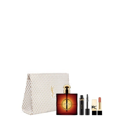 Yves Saint Laurent Opium 90 Ml Eau De Parfum With Mini Mascara And Mini Rouge Pur Couture In Pouch Fragrance Set