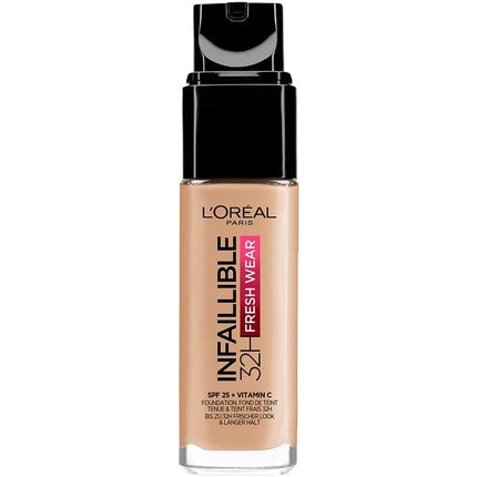 L'Oreal Infallible 32h Fresh Wear Foundation Long-Lasting Face Foundation 200 Natural Linen 30ml