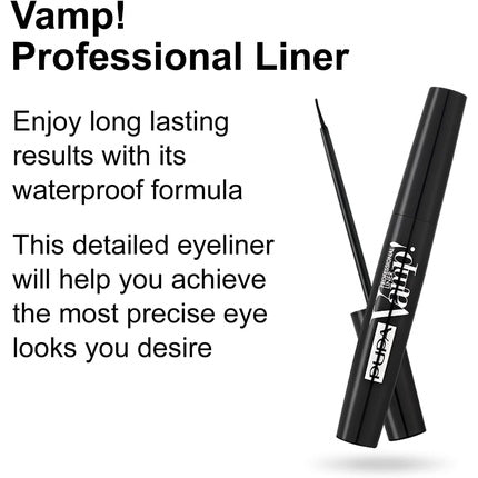 Pupa Vamp Professional Liner Waterproof Eyeliner In 100 Black 4.5ml