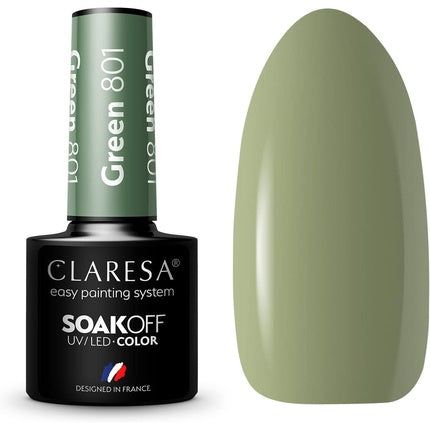 Claresa Soak Off Uv/Led Green Hybrid Nail Polish 801 5g