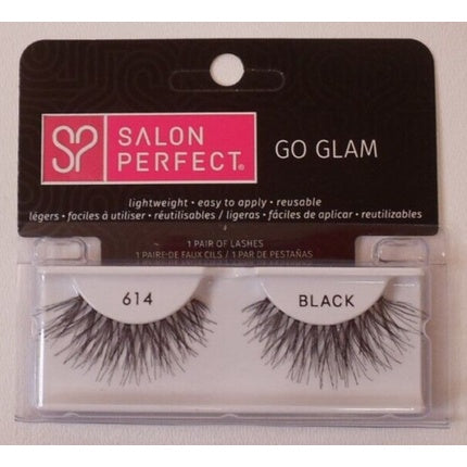 Salon Perfect Go Glam False Eyelashes 614 Black 1 Pair Reusable