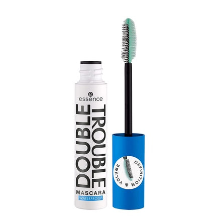 essence Double Trouble Waterproof Mascara 12ml - Ultra Black, Curling, Defining, Lengthening, Smudge-Proof, Intense, Vegan, Fragrance-Free
