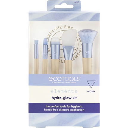EcoTools Elements Limited Edition Hydro-Flow Skincare & Makeup Application Brush Kit 5 Piece Brush Set Blue