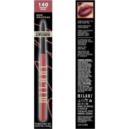 Milani Understatement Lipliner Pencil Highly Pigmented Retractable Soft Lip Liner Pencil Easy to Use Lip Makeup