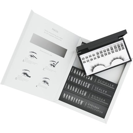 Nanolash DIY Eyelash Extensions Starter Kit - Cluster Lashes with Bonder