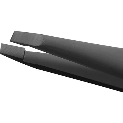 ZWILLING Professional Eyebrow Tweezers Made of Stainless Steel - Angled Hair Plupper Carbon Matte Premium Black