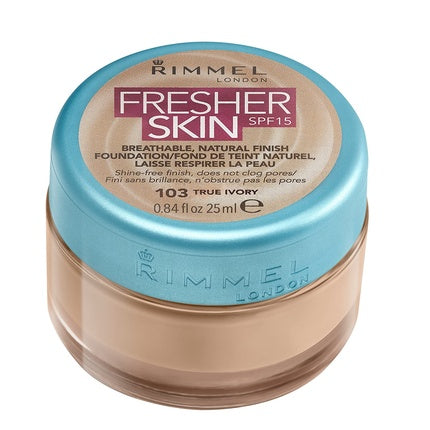 Rimmel Fresher Skin SPF15 Natural Finish Foundation 22ml 103 True Ivory