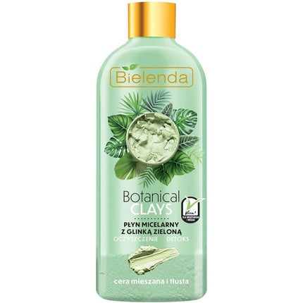 Bielenda Botanical Clays Vegan Micellar Makeup Remover with Green Clay for Combination and Oily Skin 500ml