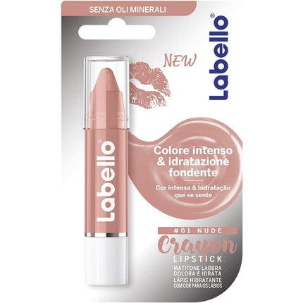 Labello Nude Colored Lip Balm 1 Lipstick Color and Moisturize Lip Pencil Mineral Oils and Parabens Free