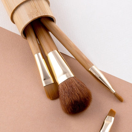 Luvia Travel Brush Set Travel Bamboo in Gold - Vegan