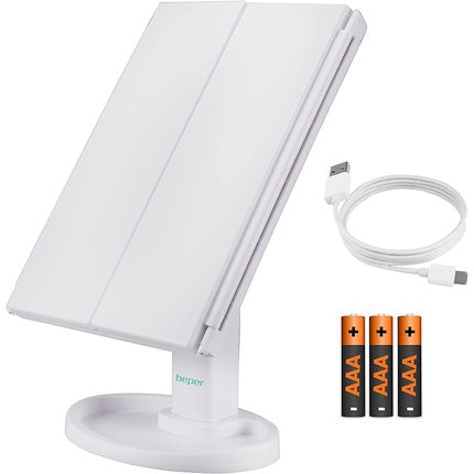 BEPER P302VIS050 Illuminated Makeup Mirror with 1x/2x/5x Magnification - Perfect for Makeup Station