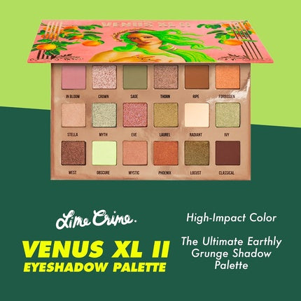 Lime Crime Eye & Face Palette Venus XL II 18 Highly Pigmented Matte and Metallic Shades of Earthy Tones in Pinks Neutrals & Greens Mirrored Box