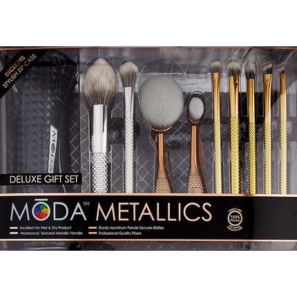Moda Metallics 10 Piece Deluxe Makeup Gift Kit Brush Set 0.13 Count