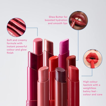 3INA Makeup The Color Lip Glow 170 Coral Red Lip Balm with Shea Butter 1.60g