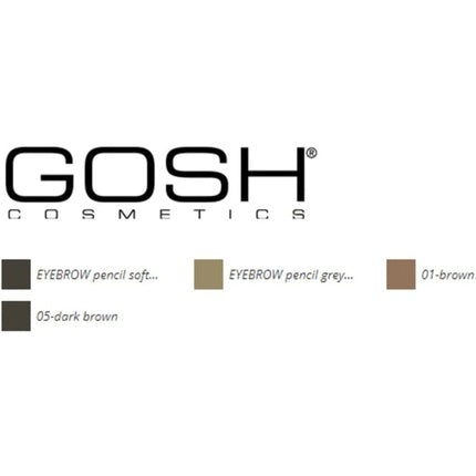 Gosh Eyebrow Pencil With Brush 02 Soft Black 1.2g
