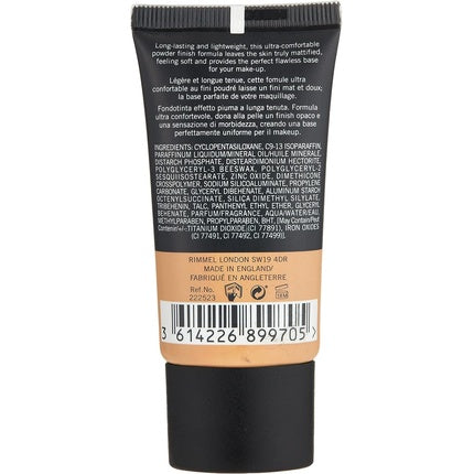 Rimmel Lasting Matte Full Coverage Lightweight Foundation 30ml 305 Buff