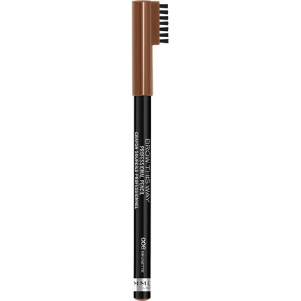 Rimmel Brow This Way Brow Pencil With Brush 006 Brunette 0.25g