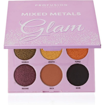 Profusion Mixed Metals Eyeshadow Palette 9 Shades Glam 175g